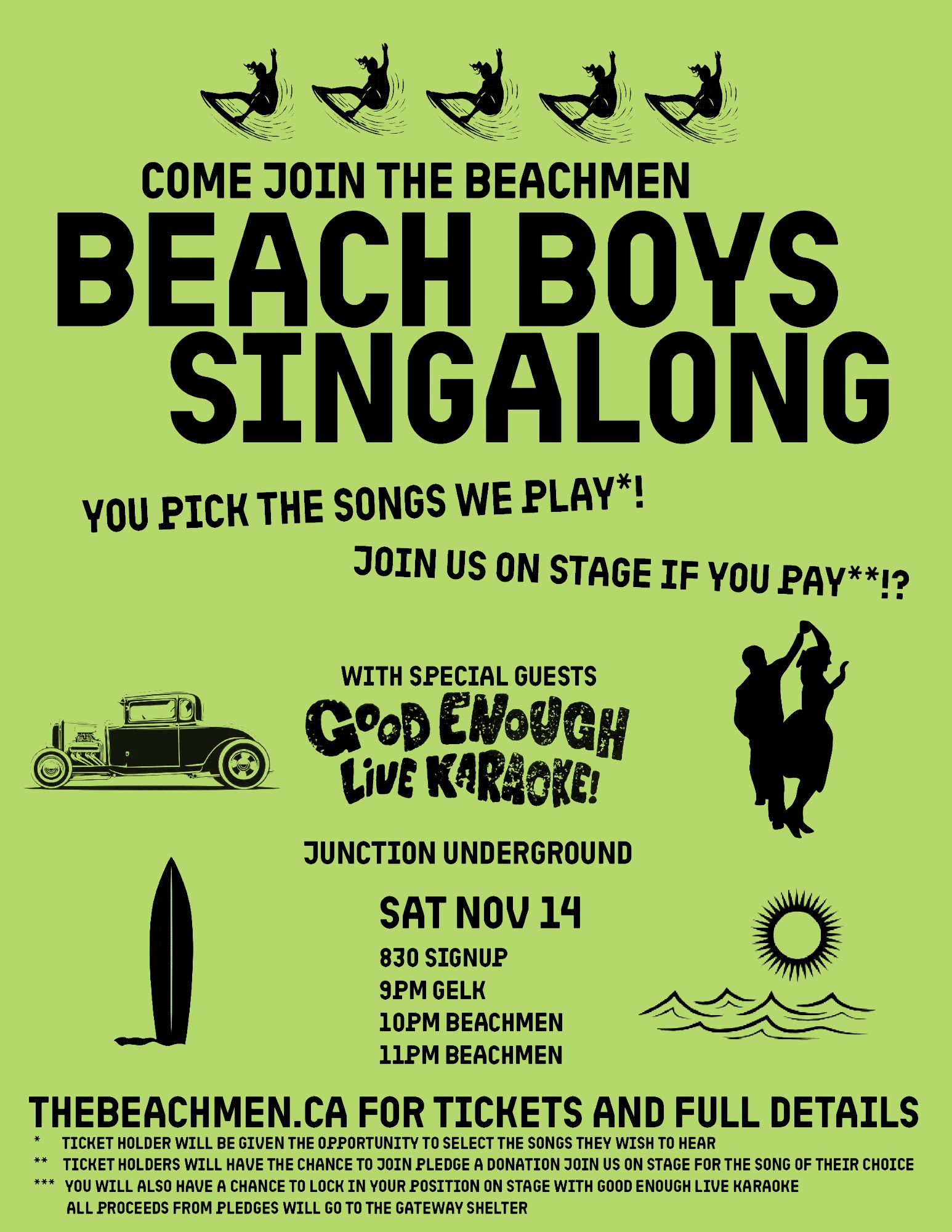 Beach Boys Singalong with The Beachmen and special guests Good Enough Live Karaoke, Sat Nov 14 at Junction Underground
